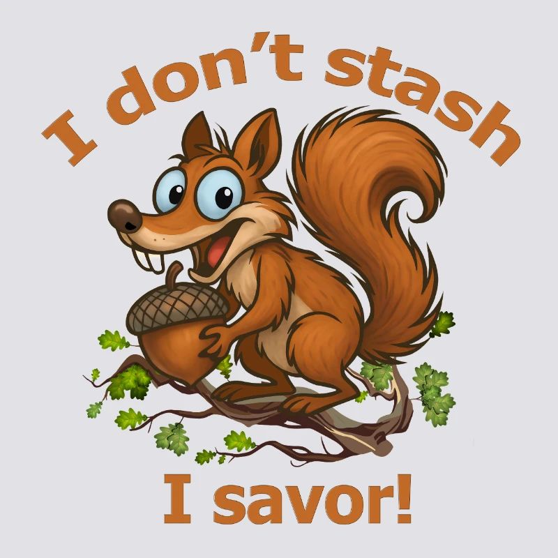 Verspieltes Eichhörnchen mit Eichel-Design