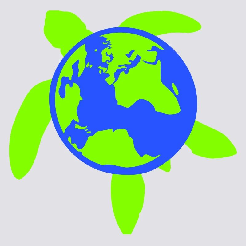 Turtle Earth Planet World Back Map Globe