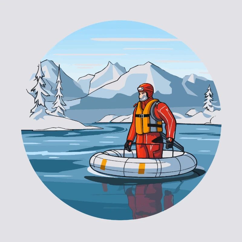 Alpine Rettungsfahrt im Eissee