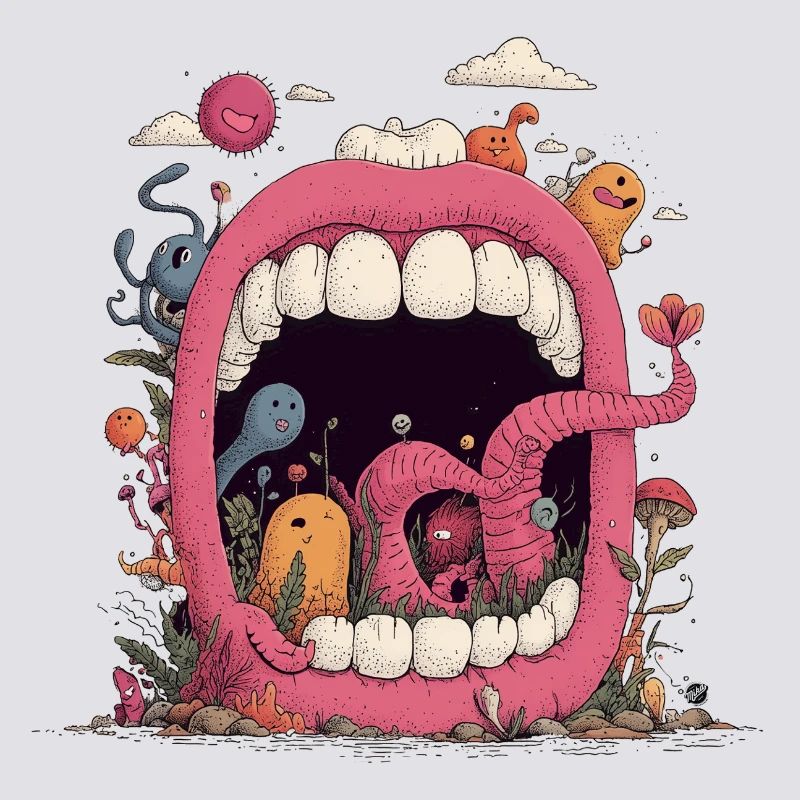 Monde de la Bouche Rose avec des Créatures