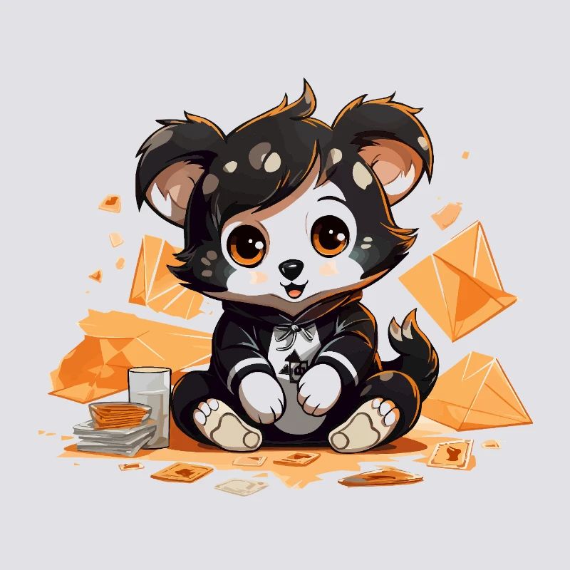 Cuddly panda with a windfall