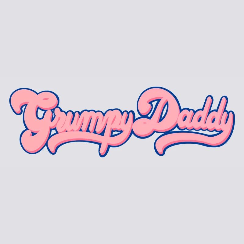 Grumpy Daddy Retro Script - Farbe "Bubble Gum"