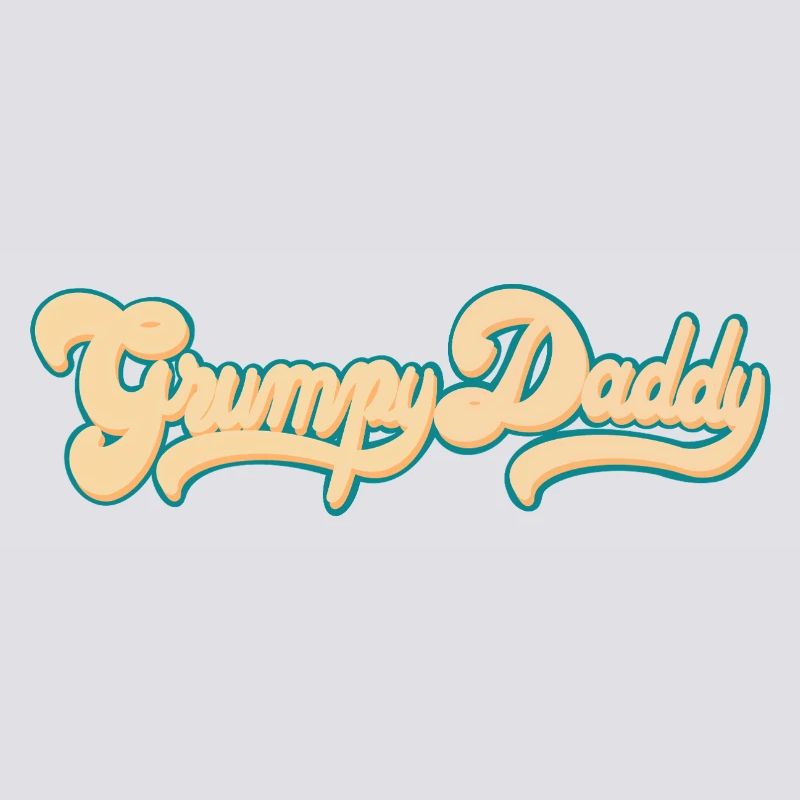 Grumpy Daddy Retro Script - Farbe "Groovy Baby"