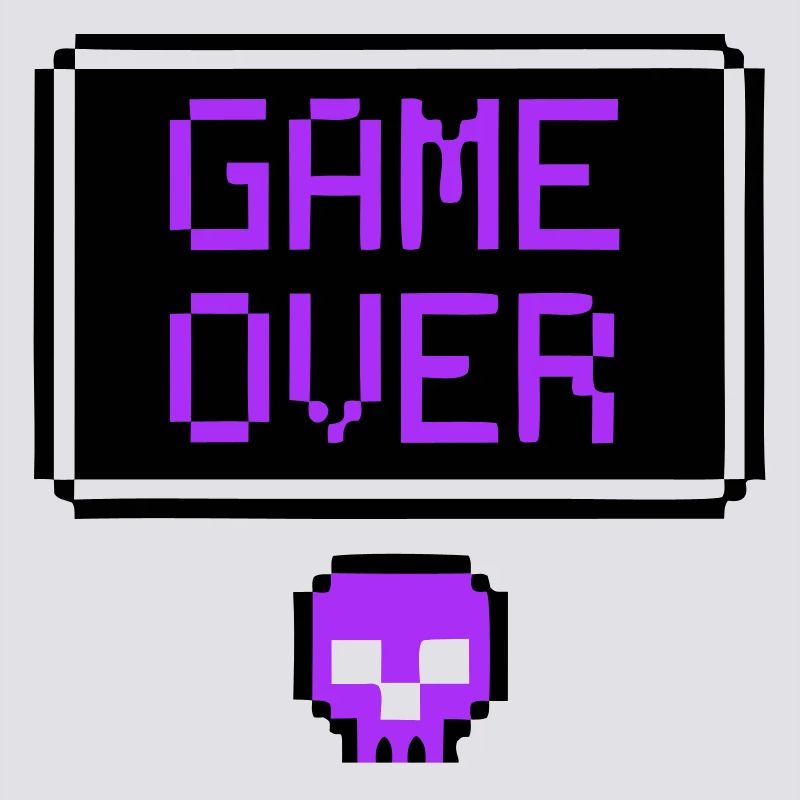 Game Over Skull Pixel Art