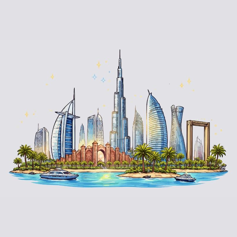 Skyline du front de mer de Dubaï