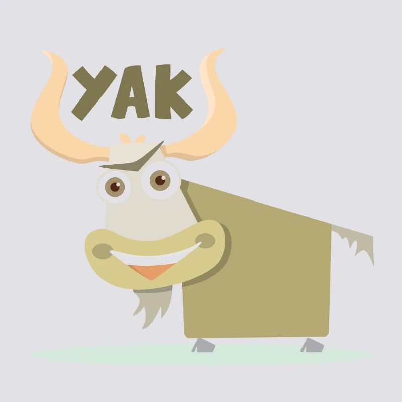 Illustration joyeuse et colorée d’un yak