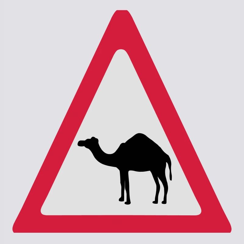 Caution Camel Traffic Sign