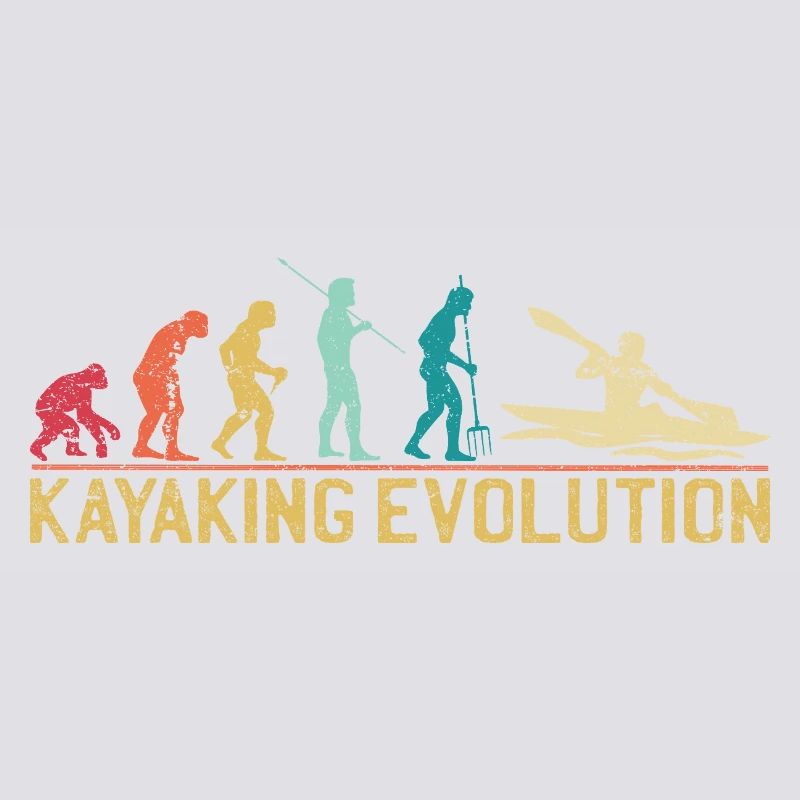 Kayaking Evolution Illustration