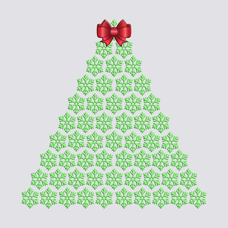 Snowflake Christmas tree with bow