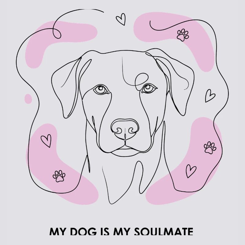 Dessin de lignes d’âmes sœurs de chien