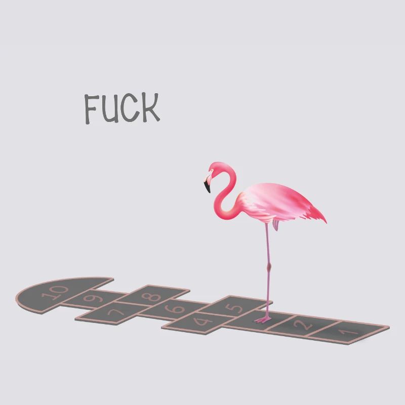Flamingo mit einem Problem