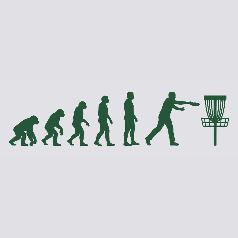 Disc Golf Evolution Lustiger Discgolfer Fliegender Disc