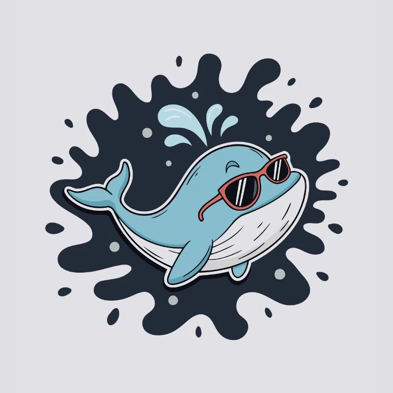 Chill Whale mit coolen Gläsern