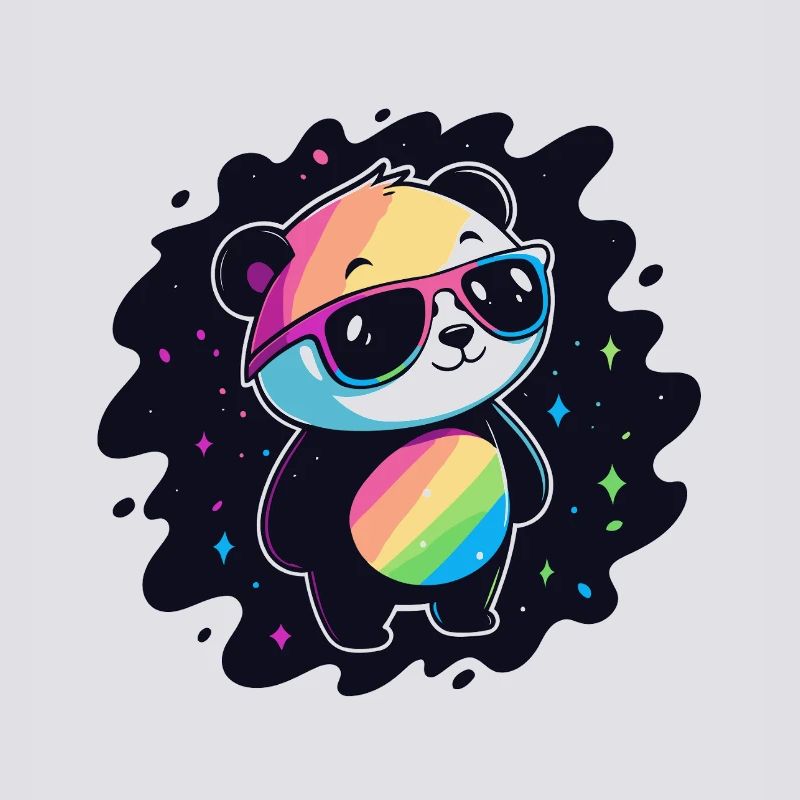 Panda Rainbow Galaxy Cool Glasses