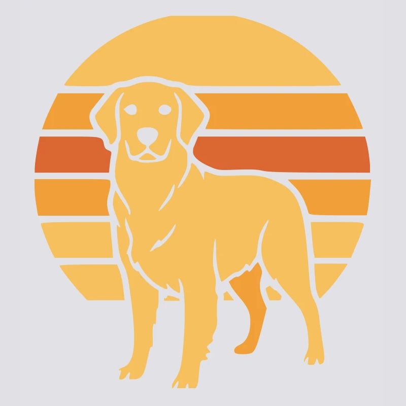 Hund Retro Sunset Flat Icon