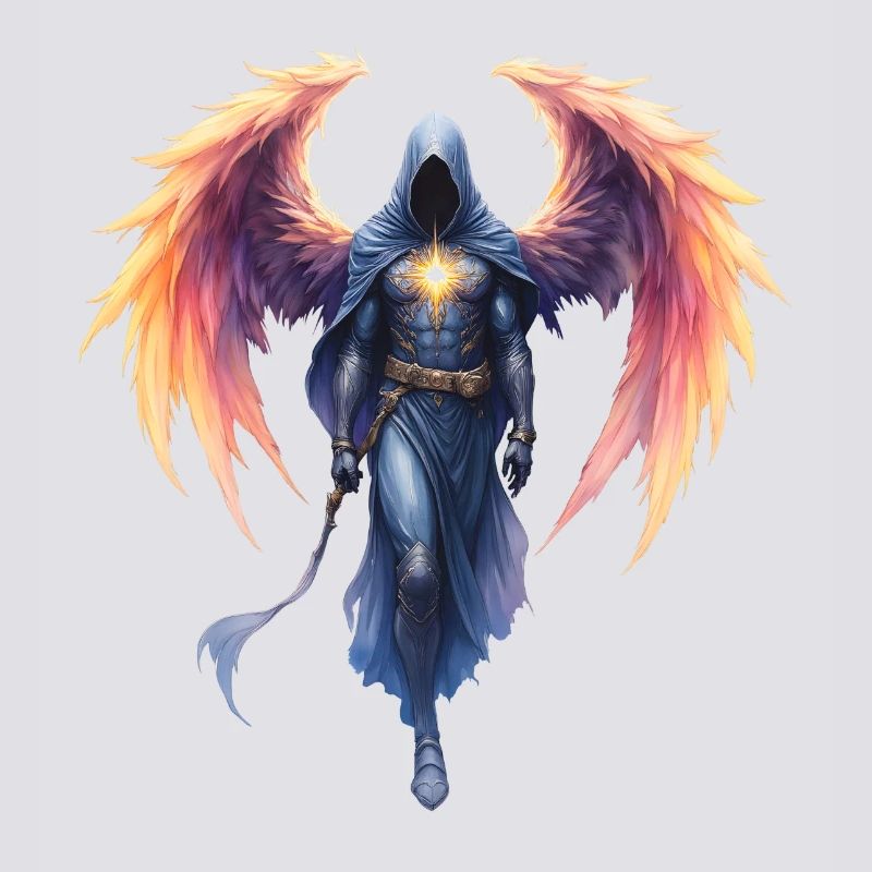 Blue Fire Winged Warrior