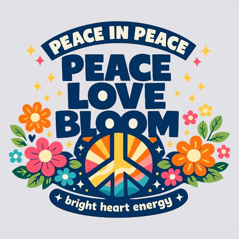 Peace Love Bloom Blumen Peace Boho Statement