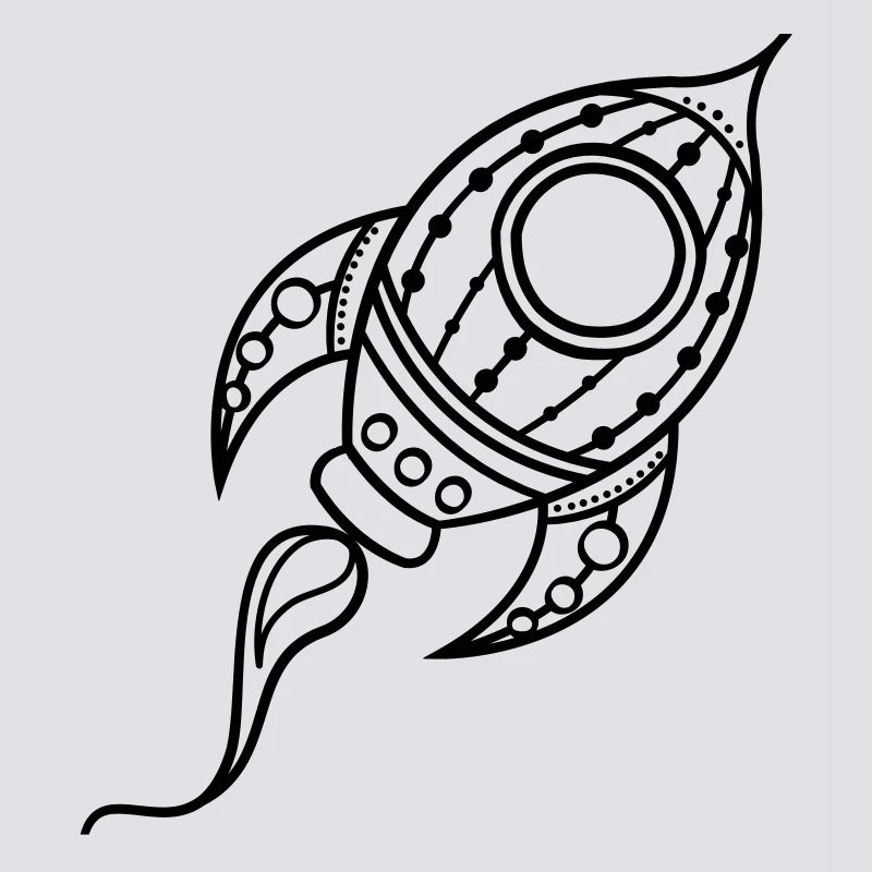 Rakete Schiff Doodle Raumfahrt