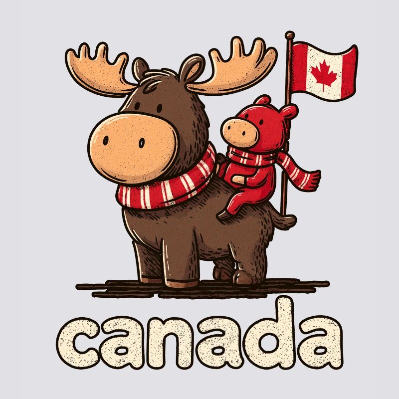 Mousse du Canada avec un petit compagnon