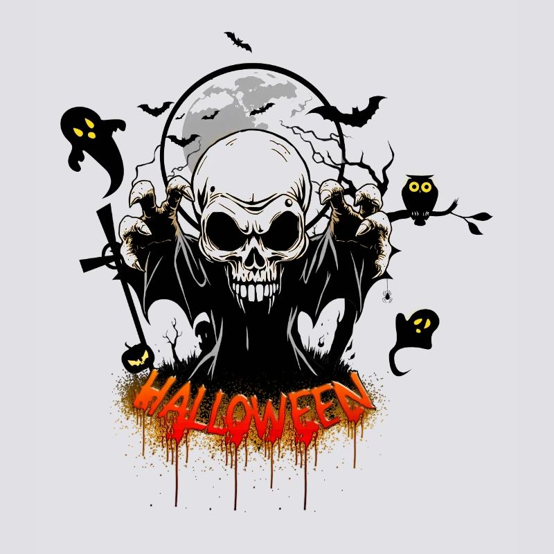 Skull with sharp teeth