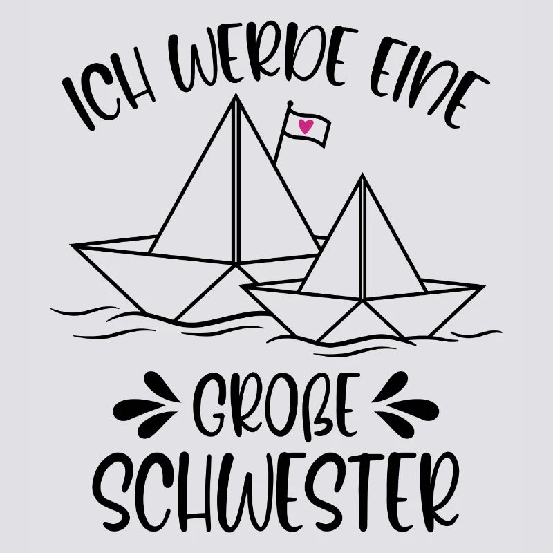 Papierschiff Schiff Ich werde eine große Schwester