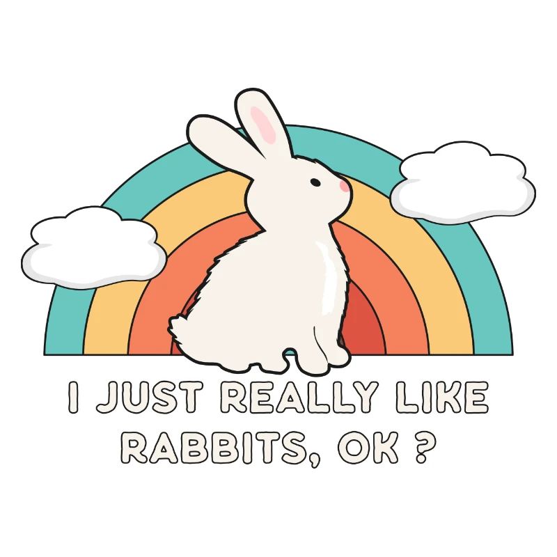 80's 90's Retro Sun with Bunny Rabbit Saying