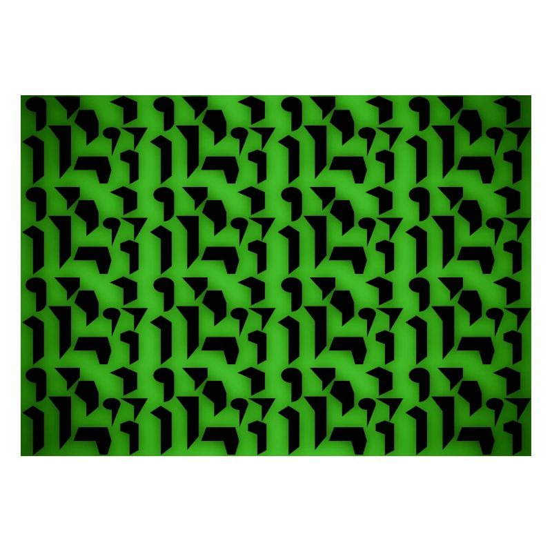 Deco pattern shapes and objects in green-black