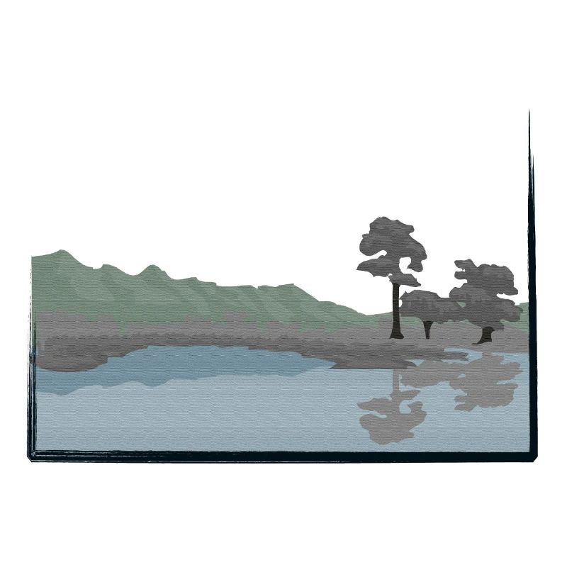 Paysage modifié avec lac
