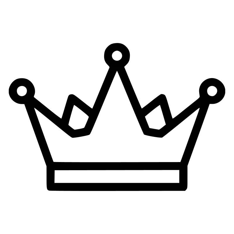 Minimalist Crown Outline Vector