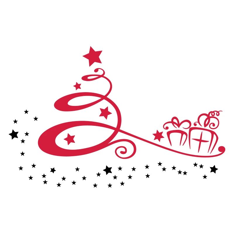 Weihnachtsbaum mit Sternen und Geschenken
