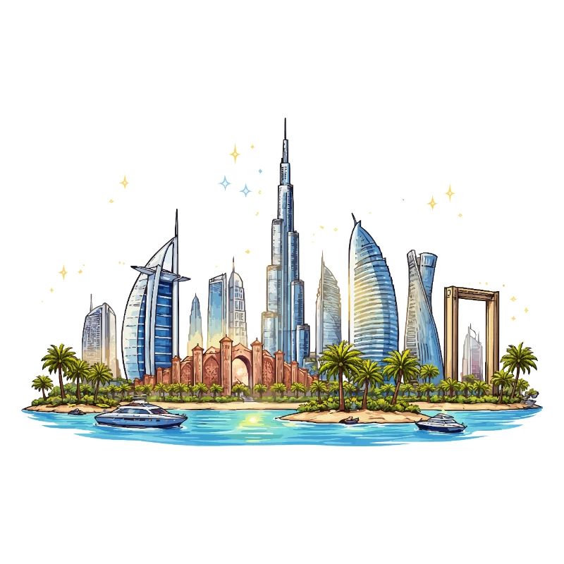 Skyline du front de mer de Dubaï