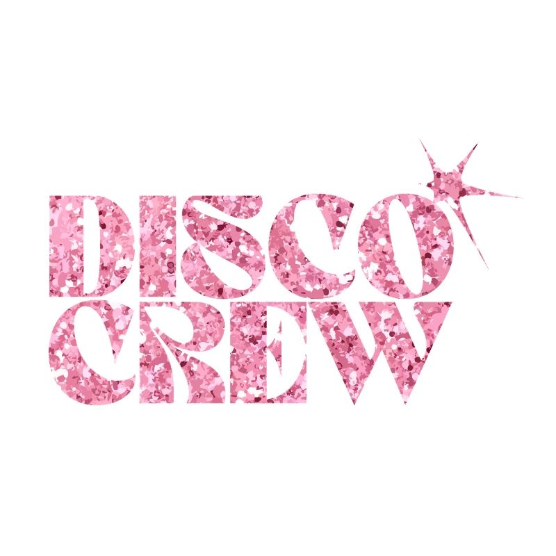 Disco Crew Pink Glitzer Logo