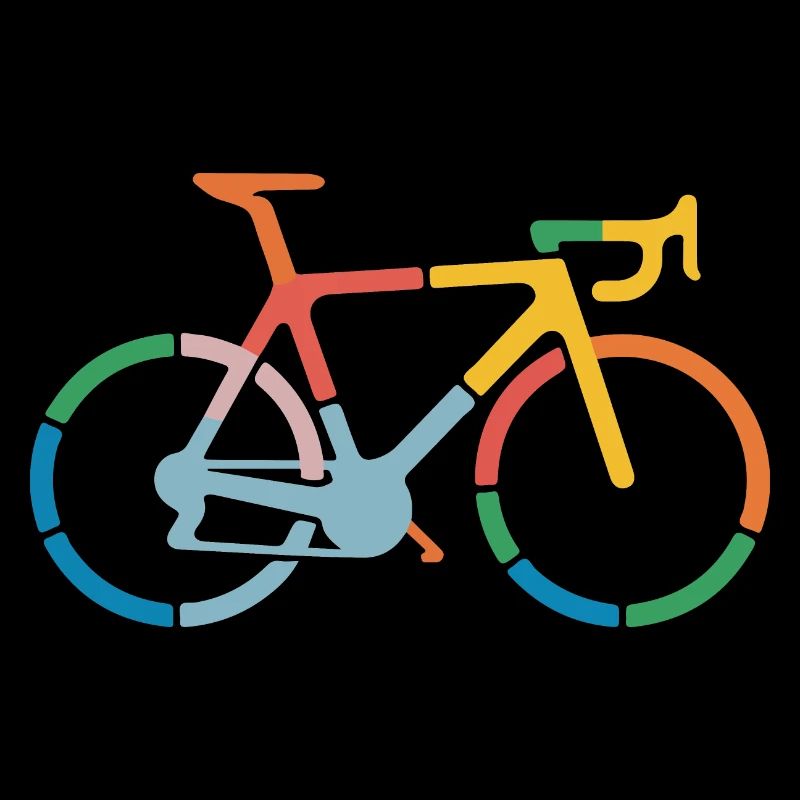 Conception d’art de ligne de vélo colorée