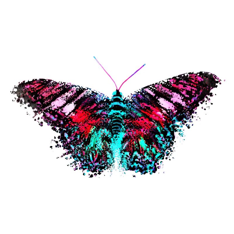 Design coloré couleur papillon rose turquoise