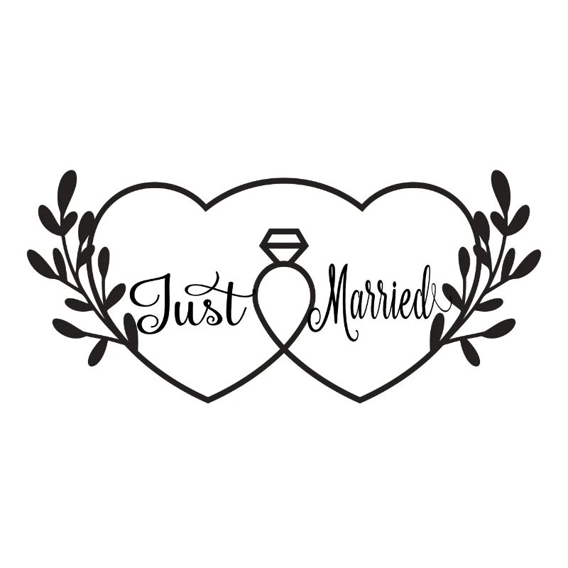 Cœurs entrelacés et bague -  Just Married