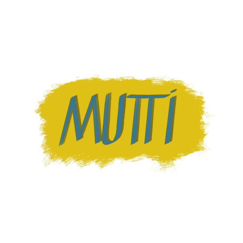 Mutti Schriftzug mit Farbexplosion