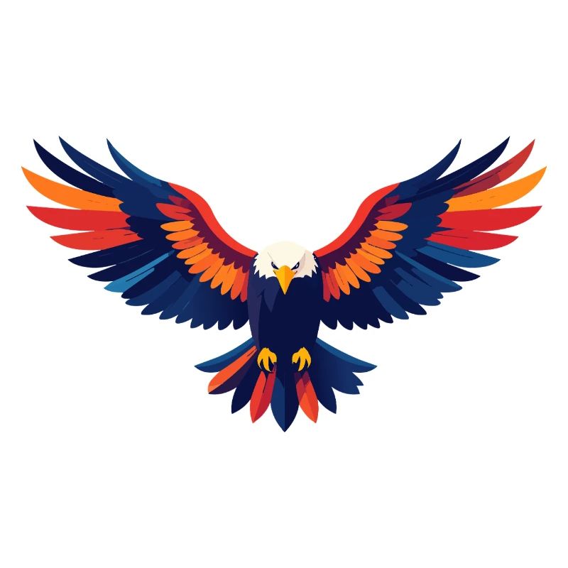 Motif coloré d’aigle volant Ailes déployées d’aigle