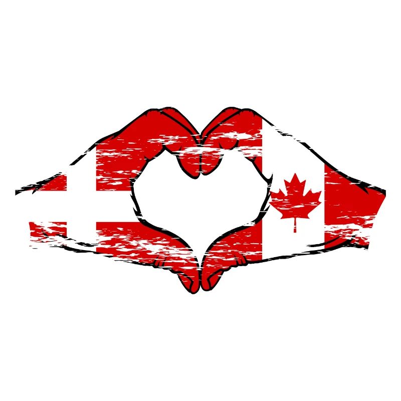 Danemark Canada forme de coeur avec les mains utilisées