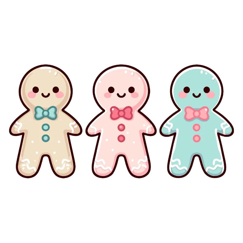 Kawaii Gingerbread Cookies Pattern