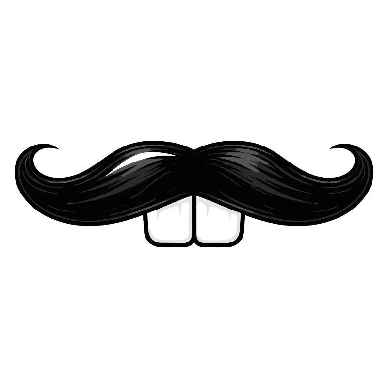 Mustache with rabbit teeth