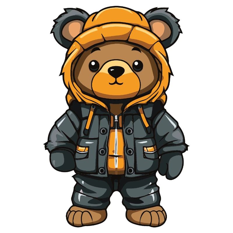 Bear Winter Comic Cute