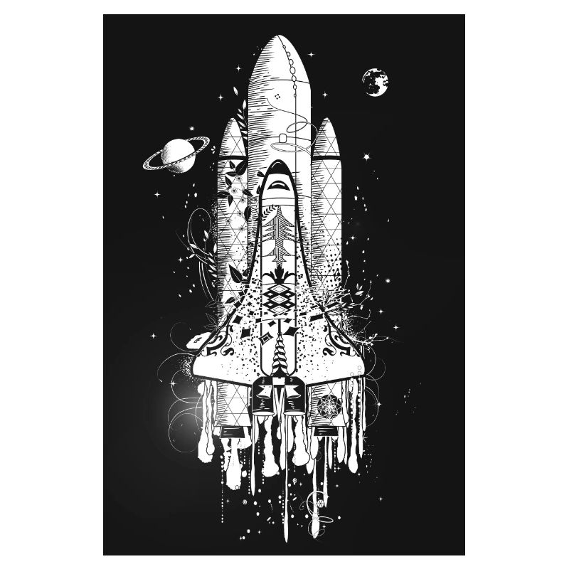 Navette spatiale imaginative dans le style graffiti