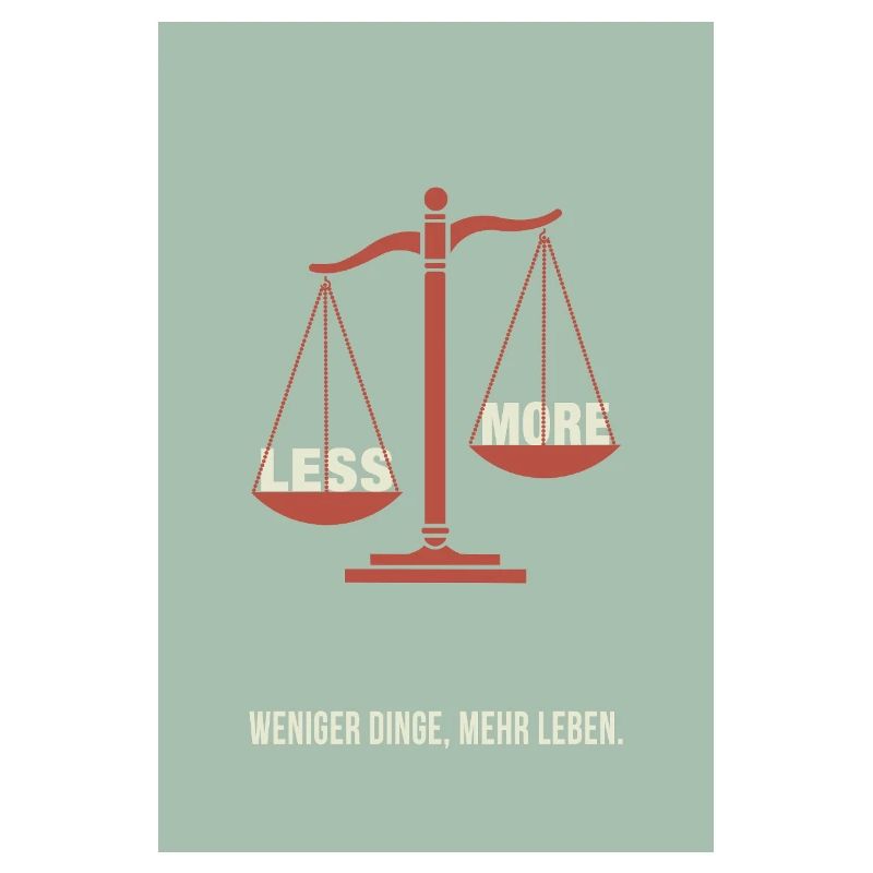 Moins, c’est plus - Conception d’affiche d’équilibre
