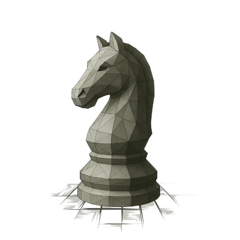 Low Poly Chess Knight Design