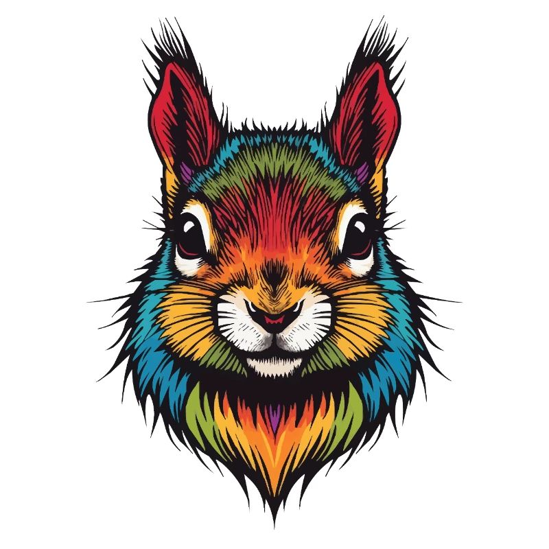 Buntes Eichhörnchen tierische Farbexplosion