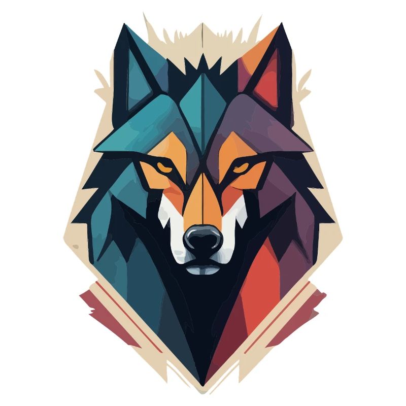 Geometric Wolf Head