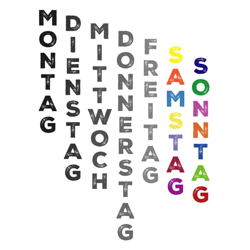 Die Woche , Samstag und Sonntag - bunt 