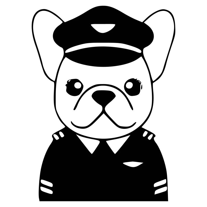 Frenchie Pilot Uniform Schwarz