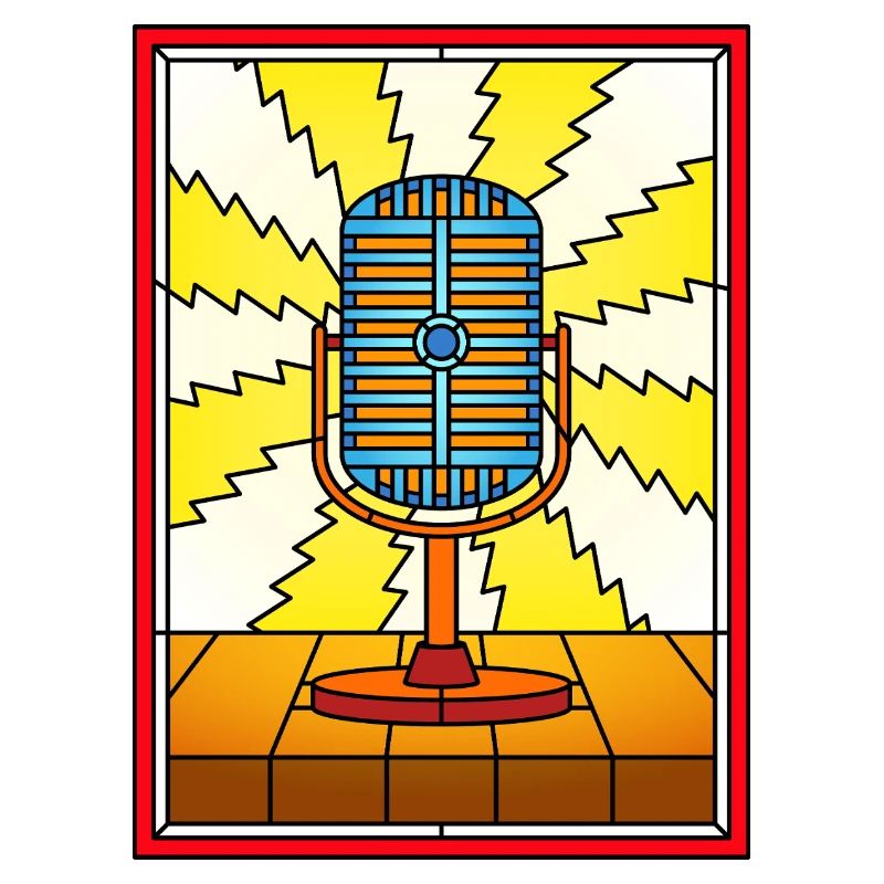 Retro Microphone Lightning Burst