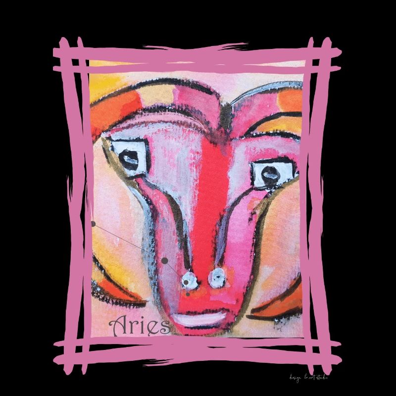 Zodiaque Bélier - Art expressionniste coloré